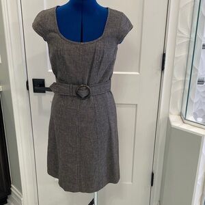 Elegant Brown Belted Dress